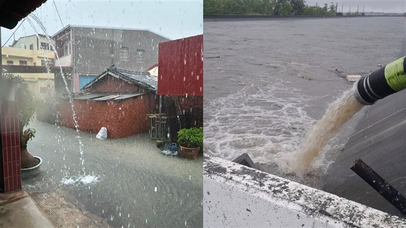 嘉義地區淹水嚴重。(圖/翻攝自朴子民意觀察站臉書)