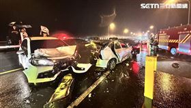 苗栗,國道,重大車禍,連環撞,一家4口,國1（圖／翻攝畫面）