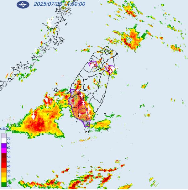 11縣市大雷雨。(圖/翻攝自氣象署)