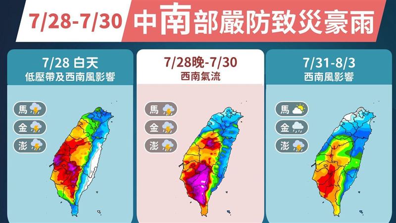 氣象署示警：一路濕到週日！中南部防豪雨