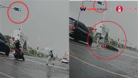 嘉義，基督教醫院，自摔、禮讓行人。（圖／翻攝自Wowtchout - 地圖型行車紀錄器分享平台臉書）