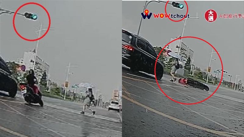 不用負責？行人闖燈「害自摔」看一眼就走