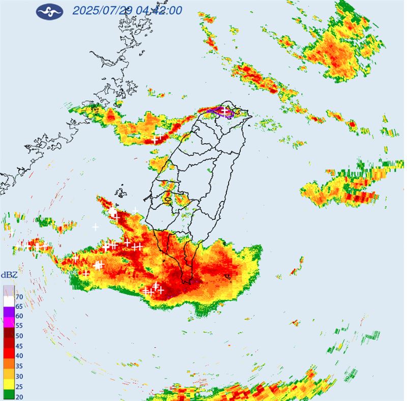 氣象粉專清晨示警「目前有較強對流移入北北基桃竹地區」。（圖／翻攝自中央氣象署）