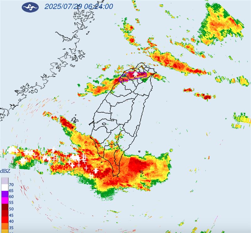 氣象署針對北部6縣市發布「大雷雨即時訊息」。(圖/翻攝自中央氣象署)