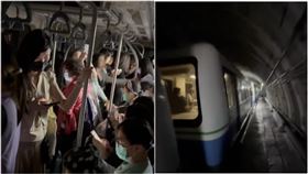 北捷文湖線卡隧道影片曝　一堆人「關車廂半小時」步行離開　（圖／網友授權提供，未經同意請勿轉載）