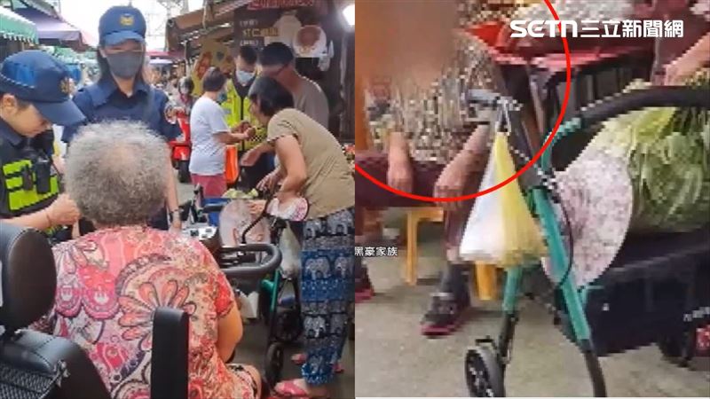 阿嬤騎電輔車逛市場!行人、攤販都被撞