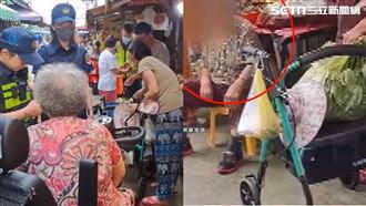 阿嬤騎電輔車逛市場！行人、攤販都被撞