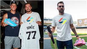 ▲洋基隊長賈吉（Aaron Judge）同框NBA球星東契奇（Luka Doncic）。（圖／翻攝自洋基隊、MLB X）
