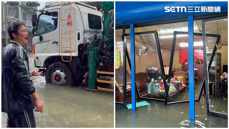 貨車掀浪「毀門碎窗」血染淹水　他縫30針