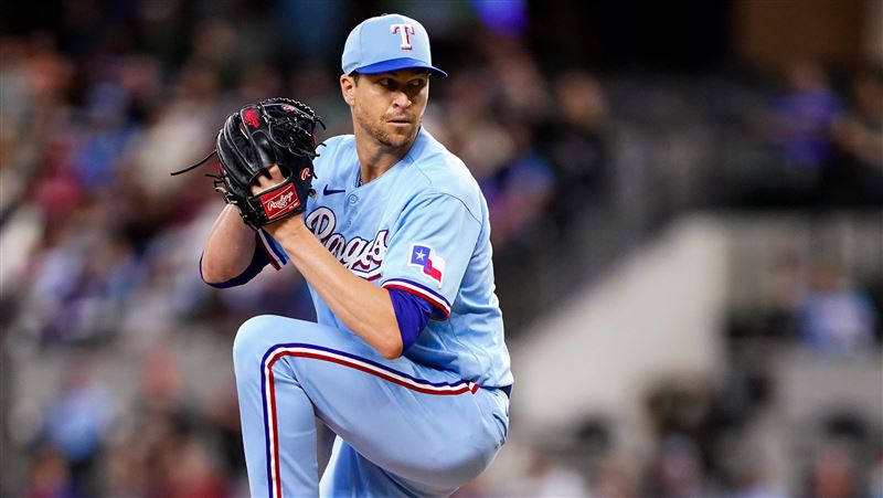 狄格隆（Jacob deGrom）29日投5.1局失5分退場。（圖／翻攝自遊騎兵 X）