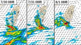 ▲西南氣流北移，中南部豪雨還要下好幾天。（圖／翻攝自林老師氣象站臉書）

