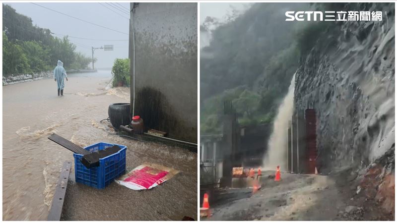 雨炸嘉義5鄉鎮停班課　泥流瀑布畫面曝光