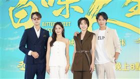 李睿紳、賴郁庭、劉書宏、邱子芯今（30）日出席三立新台八《百味人生》卡司發布會。（圖／記者趙于瑩攝影）