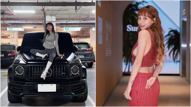林襄曾與許多男人夢寐以求的硬漢吉普車「M-AMG G63」合照。(圖/翻攝自林襄 IG)