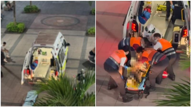 夜店女公關在地下停車場被發現遭人砍傷，當場沒生命跡象，送醫搶救中。（圖／Threads @_ni_po_520授權提供）