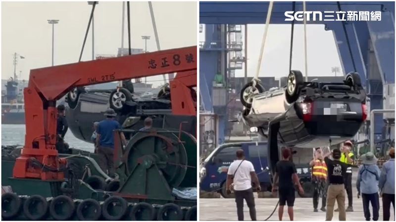 駕駛墜海亡…打撈畫面曝!休旅車翻肚沉底