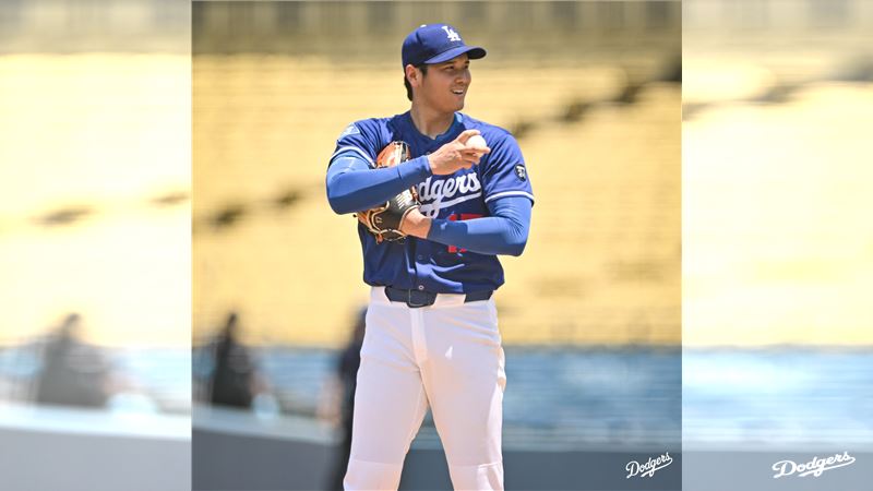 大谷翔平透露31日登板一開賽就發現右臀抽筋。(圖/翻攝自道奇 X)