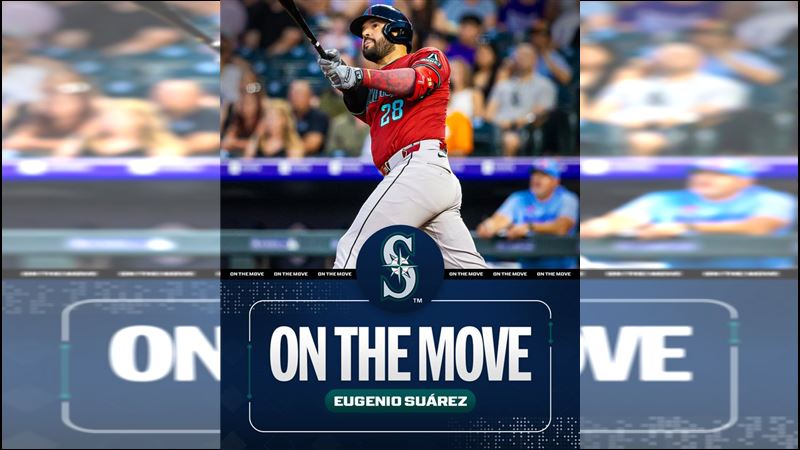 響尾蛇交易蘇瓦瑞茲(Eugenio Suarez)至水手。(圖/翻攝自MLB X)