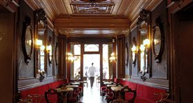 「世界最美咖啡廳」之稱、歐洲歷史最悠久的Caffè Florian福里安花神咖啡館，象徵義大利咖啡文化的精髓與優雅品味。（圖／品牌業者提供）