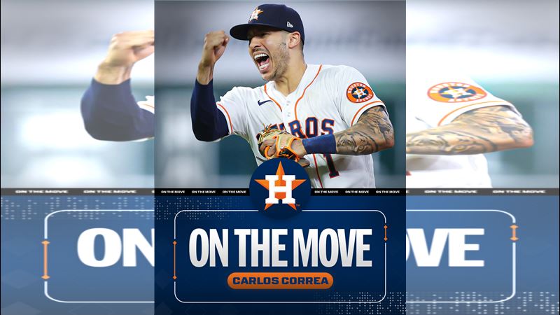 雙城把柯瑞亞（Carlos Correa）送回前東家太空人。（圖／翻攝自MLB X）