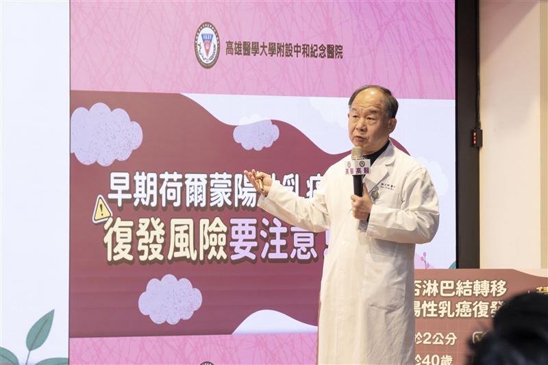 醫師提醒，部分乳癌患者若符合腫瘤大於2公分、年齡低於40歲、細胞分裂指數過高等條件，即屬高復發風險族群。（圖／高醫大附醫提供）