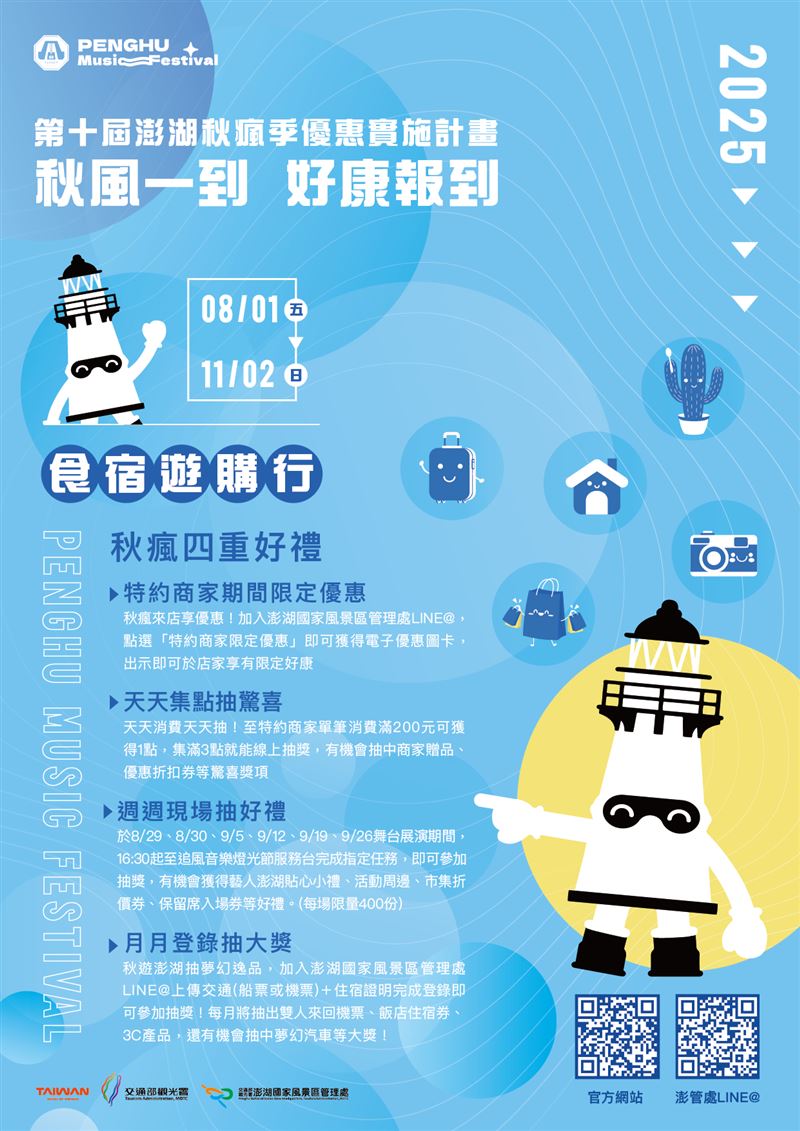 「澎湖秋瘋季」好玩又有機會獲得總價值超過百萬元的各項厚禮！。（圖／澎管處提供）