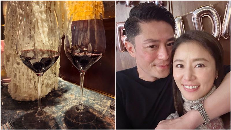 林心如(右)、霍建華慶祝結婚9週年。(圖/翻攝自臉書)