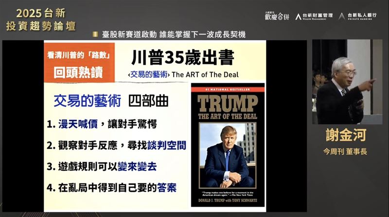 謝金河歸納川普的「交易四大原則」。（圖／翻攝自YT＠今周刊）