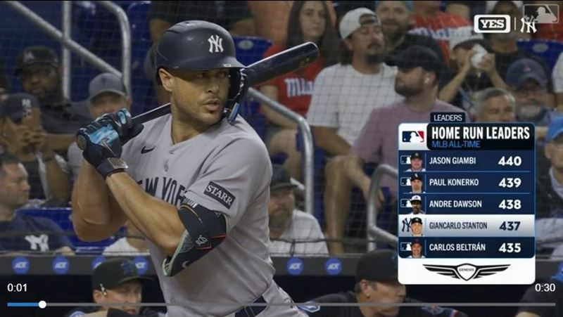 史坦頓(Giancarlo Stanton)炸裂前東家馬林魚。(圖/翻攝自MLB官網)