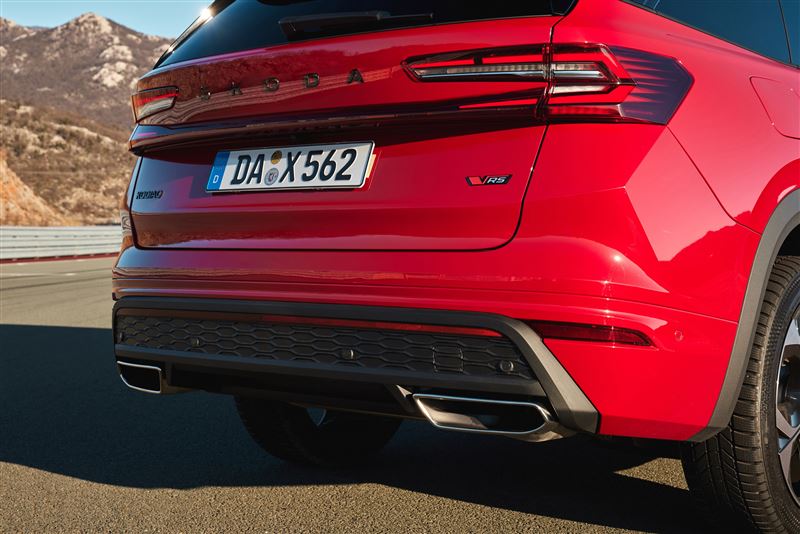&Scaron;koda Kodiaq RS雙排氣尾管。（&Scaron;koda提供）