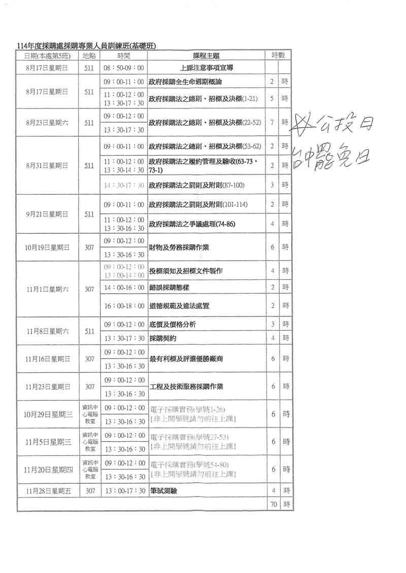 新北市府採購處於8月23日舉辦訓練課程，並以「課程已經排定、不會因公投調整」為由，拒絕更改時間。（圖／陳乃瑜辦公室提供）
