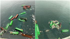 長榮海運「長月輪」50貨櫃在秘魯落海　貨物漂水中畫面曝光。（圖／翻攝自X平台 @PattyChirinosVe）佩翠西亞·奇里諾斯 秘魯國會議員