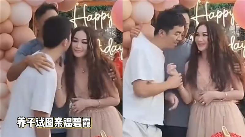 養子獻吻遭尪臉垮拉衣　溫碧霞尷尬畫面曝