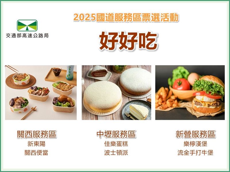 國道服務區好好吃TOP前3名。(圖/高公局提供)
