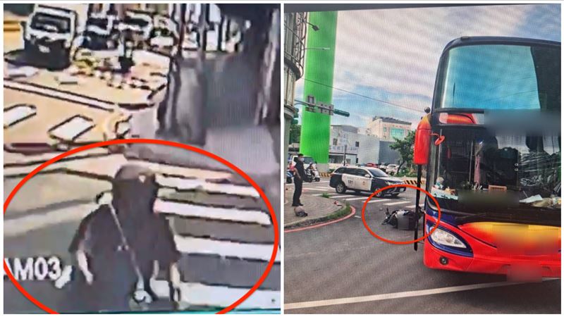 桃園20歲呂姓女大生騎車遭遊覽車輾斃。(圖/翻攝畫面)