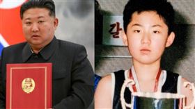 金正恩13歲時激瘦照曝光，當他時迷上打籃球，還曾贏得獎盃。（圖／翻攝X平台）