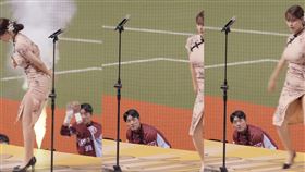 陳晨威直接不演了，海景區直接爽看金渡娥熱舞表演。（組合圖／翻攝自threads）