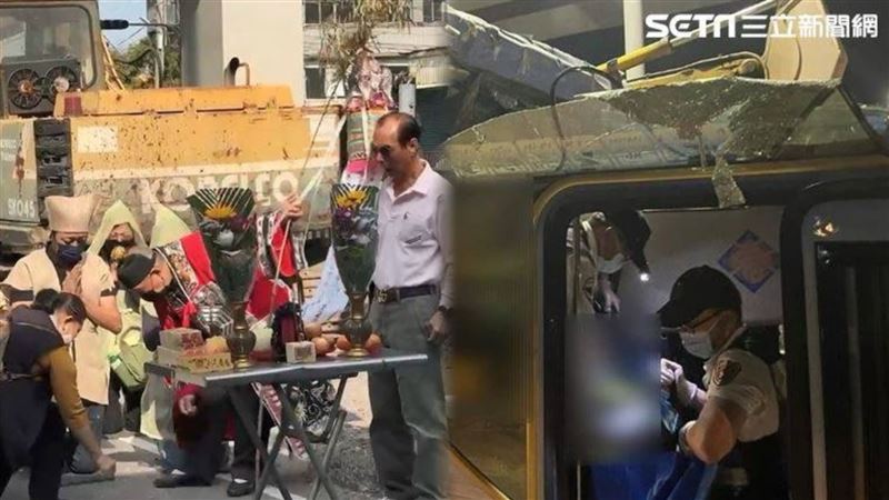 司機貪快行駛機車道，導致遊覽車撞擊國道涵洞釀1死。（圖／翻攝畫面）