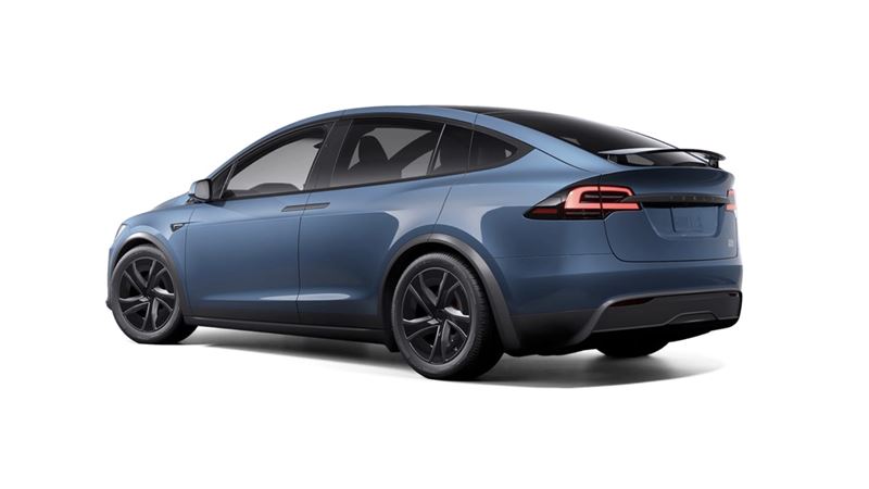 特斯拉Model X改款推出冰霜藍車色。（翻攝TESLA網站）