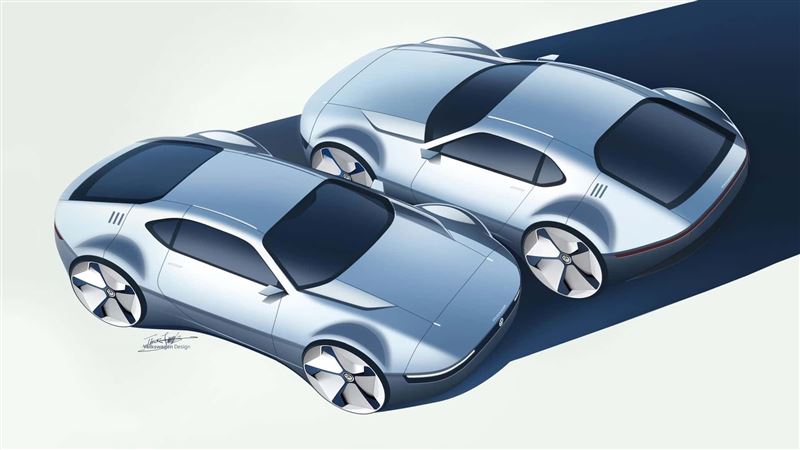 福斯純電跑車設計圖。(翻攝Volkswagen網站)