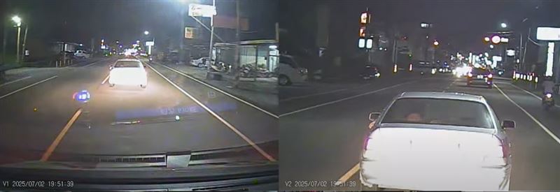 雲林斗六市一名轎車駕駛惡意阻擋救護車。(圖/翻攝自WoWtchout-地圖型行車影像分享平台)