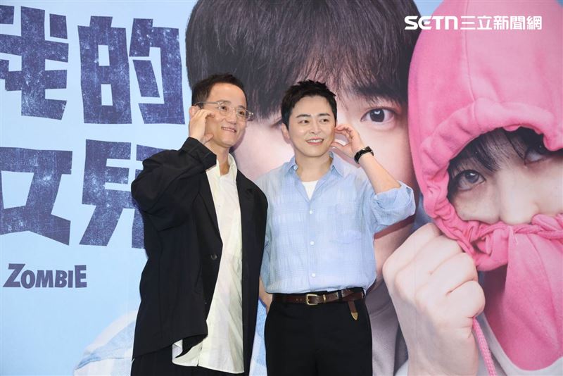 影帝曹政奭（右）、導演畢鑑盛來台宣傳新作《我和我的殭屍女兒》。（圖／記者鄭孟晃攝影）