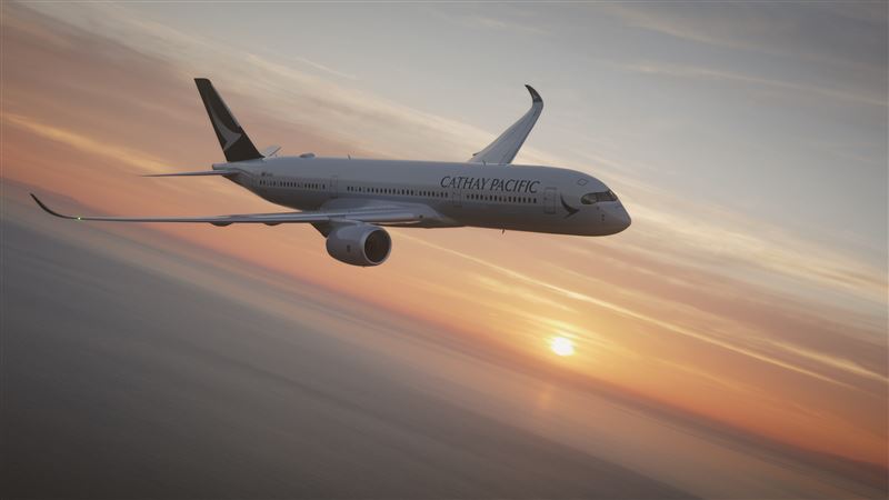 國泰航空往來香港與布魯塞爾的航班以空中巴士A350-900客機營運。(圖/國泰航空提供)