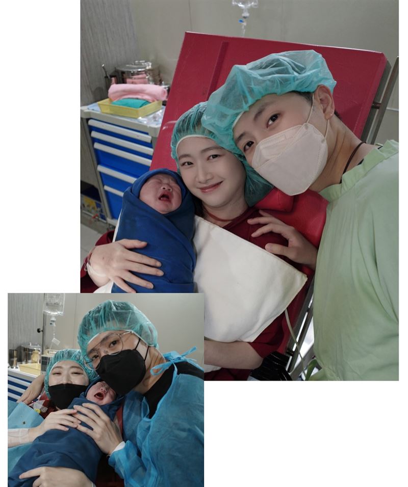 晏柔中分享兩次生產對比照。(圖/翻攝自臉書)