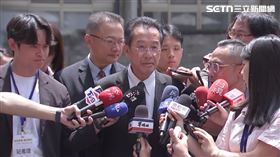 ▲顧立雄今天出席軍人節敬軍記者會，會後接受媒體聯訪。（圖／翻攝畫面）