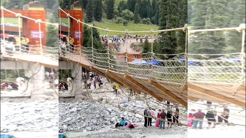 新疆網紅吊橋斷裂「墜河5死」多人被沖走