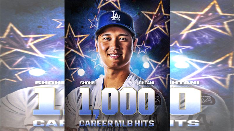 大谷翔平用本季第39轟敲生涯1000安。(圖/翻攝自MLB X)