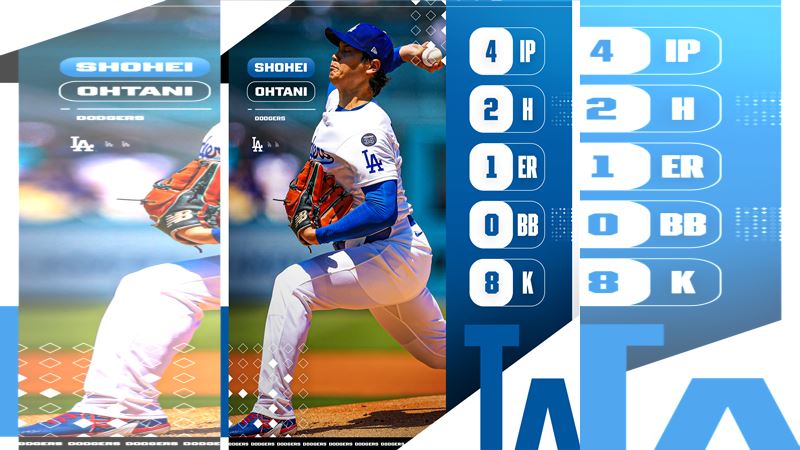 大谷翔平7日投滿4局飆8K。(圖/翻攝自MLB X)