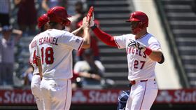 ▲楚奧特（Mike Trout）敲出本季第20轟，距離生涯400轟僅差2支。（圖／美聯社／達志影像）