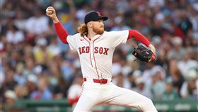 ▲梅伊（Dustin May）轉戰紅襪初登板僅投3.2局失3分退場。（圖／路透社／達志影像）